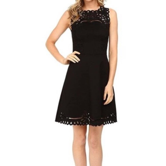 Ted Baker Verony Embroidered Skater Dress in Black - Picture 10 of 16